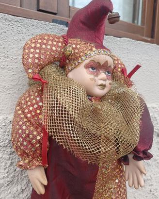 Bambola giullare vintage stile veneziano