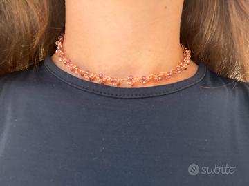 Collana giroccollo fatta a mano all’uncinetto