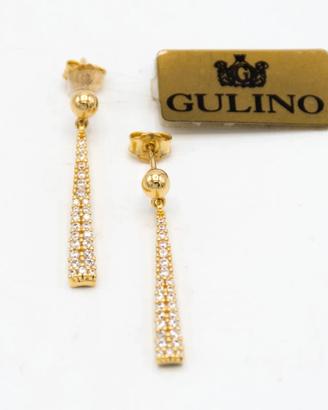 Orecchini oro giallo 18kt pendenti zirconi A.127