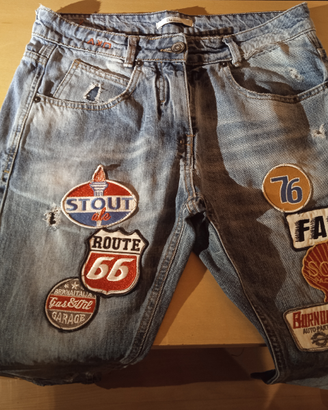 Jeans gamba larga uomo pantaloni vestiti ragazzo