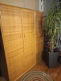armadio tre ante bambù H175 L 151 P 52 