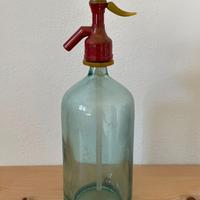 Sifone Soda anni '60 in vetro azzurro