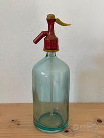 Sifone Soda anni '60 in vetro azzurro