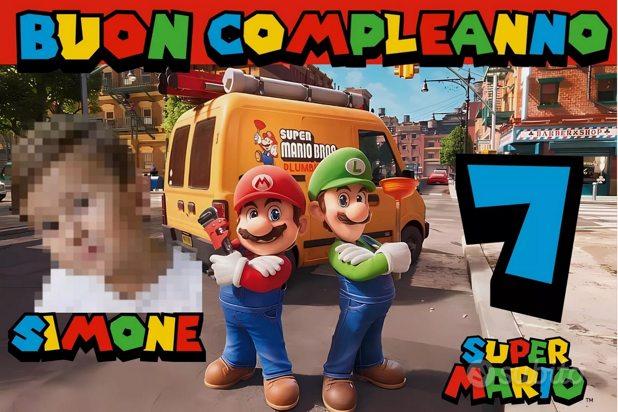 Poster Super Mario Con Cornice Magnetica Fai Da Te - Erik - 61x91,5 Cm - Stampa Su Carta Lucida, Stecche In Legno Nero - 2
