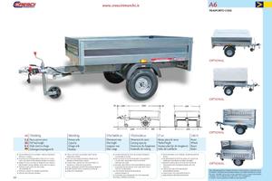 Rimorchio Cresci A6 750/600 Kg cm175x141x36H con f
