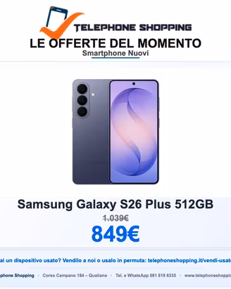 Samsung Galaxy S26 Plus 512GB Nuovo