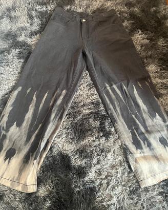 Jeans effetto bleach nero/grigio stile- streetwear