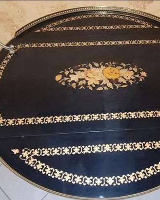 Carrello Bar Vintage Sorrentino Intarsato Nero oro