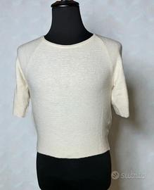 Maglia a Maniche a 3/4 in Misto Cashmere e Angora