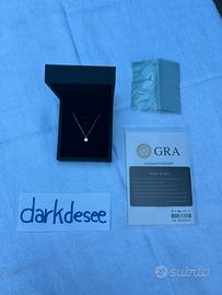 Collana in argento con ciondolo moissanite 0,5 ct