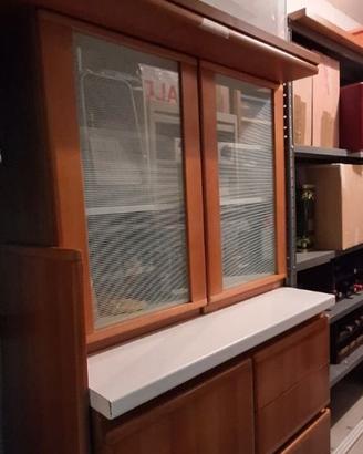 Mobile Cucina-Base con Cassetti e Pensile Vetrina