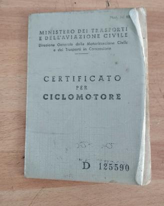 libretto piccolo originale lambretta j50 