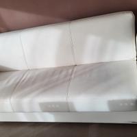 Divano letto contenitore 3 posti ecopelle bianco