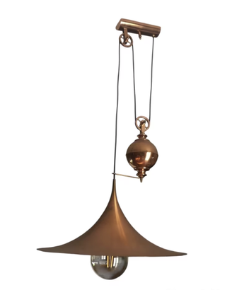 Lampadario in rame regolabile in altezza