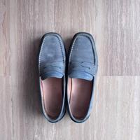 Mocassini Geox vera pelle grigi blu uomo