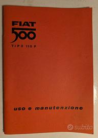 Libretto Uso Fiat 500 F asta olio fanale Carello