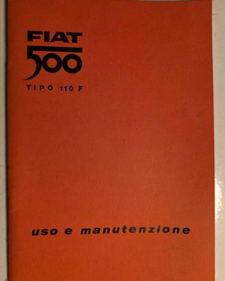 Libretto Uso Fiat 500 F asta olio fanale Carello