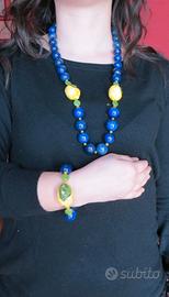 COLLANA e bracciale orecchini lapislazzuli argento