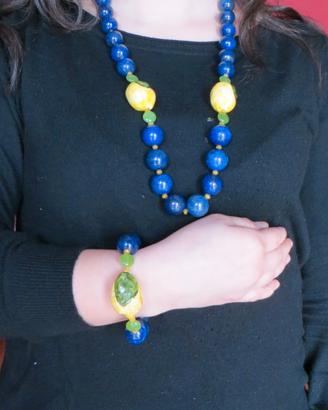 COLLANA e bracciale orecchini lapislazzuli argento
