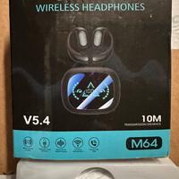auricolari wireless modello M64 + custodia nuovi