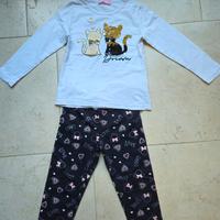 Completo bimba maglietta e leggings tg. 4 anni