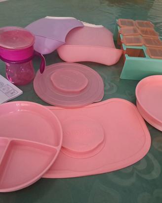 Set pappa antiscivolo+ bavaglini in plastica morbi