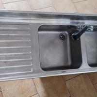 Lavandino inox 2 vasche, 