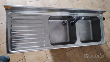 Lavandino inox 2 vasche, 