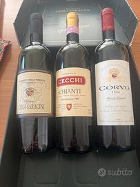 Bottiglie vino in  confezione da collezione