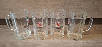 boccali bicchieri di birra Becks set di 4