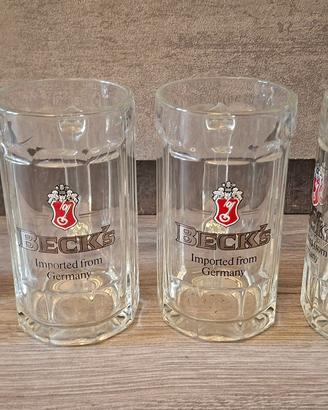 boccali bicchieri di birra Becks set di 4