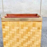 porta riviste in bambù e  ottone anni 70