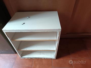 Mobiletto Bianco a 2 Ripiani in Legno