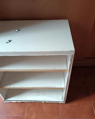 Mobiletto Bianco a 2 Ripiani in Legno