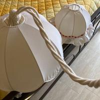 lampadario + bajour in tessuto