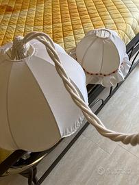 lampadario + bajour in tessuto