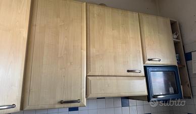 Pensili cucina effetto legno + Cappa aspirante