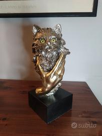 Gatto con Mano di Costanzo Mongini anni '80