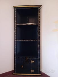 Scaffale Angolare Etnico Nero e Oro