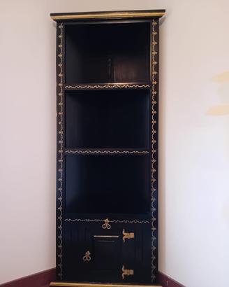 Scaffale Angolare Etnico Nero e Oro
