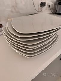 Set 9 piatti Saturnia bianchi Made in Italy
