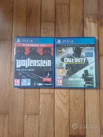 2 giochi ps4 wolfenstein e call of duty 