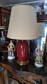 lampada in ceramica bordeaux 