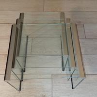 Trio design tavolini in cristallo temperato