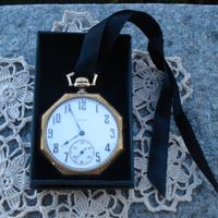 Raro orologio tasca elgin ottagonale in oro 