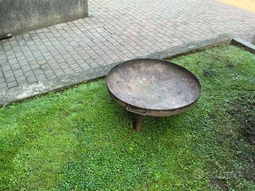 Braciere in corten  diametro 80 cm con coperchio