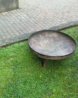 Braciere in corten  diametro 80 cm con coperchio