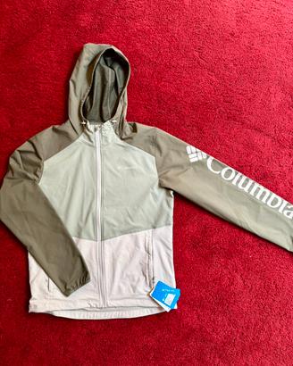 Giacca a vento trekking columbia verde beige nuovo