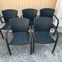 Set sedie intrecciate