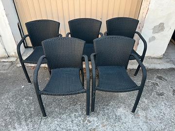 Set sedie intrecciate